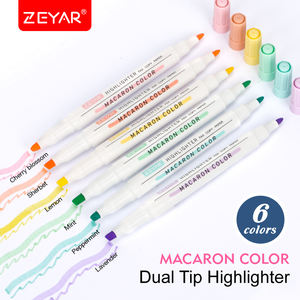 ZEYAR — stylo marqueur à double bout, ciseaux et pointes fines, 6 couleurs macarons, à base d'eau, séchage rapide, 5 pièces - Product Image 2