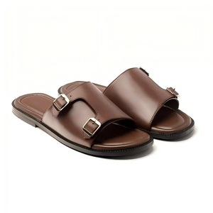 Tongs et sandales décontractées en cuir à une bride pour hommes, style européen et américain, nouvelle collection 2026, taille <span class=keywords><strong>48</strong></span>, du fabricant de chaussures - Product Image 6