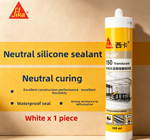 Sellador de Vidrio Acrílico Especial <span class=keywords><strong>SIKA</strong></span> 150 para Uso en Puertas, Ventanas, Cortinas y Terrazas - Resistente a la Intemperie, Impermeable y Antimoho - Product Image 1
