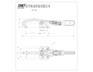 HS-451 AS Des-ta-co 351 170Kg/375Lb Chốt Hành Động Kéo J <span class=keywords><strong>Hook</strong></span> Kẹp Chuyển Đổi Để Lắp Ráp - Product Image 4