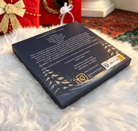 Calendario de Adviento con Carpetas Personalizadas Impresas y Grabadas en Relieve, Estilo Libro, 24 Puertas Precortadas, Materiales Reciclados, Sorpresas Navideñas