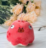 Vente en gros de porte-clés en peluche de pieuvre rouge de 3 pouces Poupées de machine à griffes mignonnes Expressions flexibles Principales caractéristiques des jouets