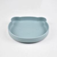 Nouvelle arrivée, assiette en silicone pour bébé en forme d'ours, écologique, non toxique, à forte aspiration, résistante, lavable au lave-vaisselle
