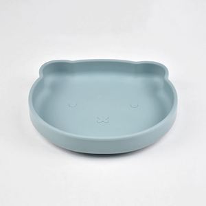 Nouvelle arrivée, assiette en silicone pour bébé en forme d'ours, écologique, non toxique, à forte aspiration, résistante, lavable au lave-vaisselle - Product Image 1