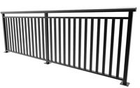 Design de balustrade de balcon en métal noir élégant pour la conception de balustrade tubulaire extérieure