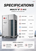   Climatiseur mural central MULTI V 5 MVS R410A 380V Triphasé 50Hz pour projets de bureaux et installations