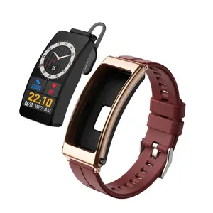 Mini K13 1.14 Inch Siliconen Band Oortelefoon Afneembare Smart Watch Ondersteuning Draadloos Bellen Digitaal Smart Watch