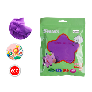 Argile à modeler flexible Purple Air Dry 60g dans un sac en aluminium Projets créatifs Artisanat en argile - Product Image 1