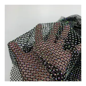 3mm hot drill spandex boots mesh fabric tote elasticity Crystal diamond rhinestone mesh