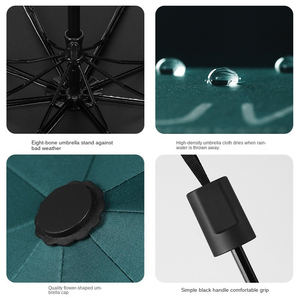 Parapluie <span class=keywords><strong>de</strong></span> couleur personnalisable <span class=keywords><strong>de</strong></span> haute <span class=keywords><strong>qualité</strong></span> avec logo Parapluie pliable à trois volets manuel coupe-vent imperméable à l'eau extérieur - Product Image 2