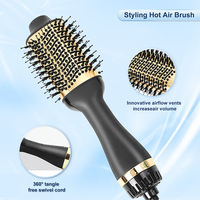 Brosse à air chaud électrique portable 4-en-1, sèche-cheveux, styler, volumateur, 1200W, 3 températures, lissage, bouclage, séchage