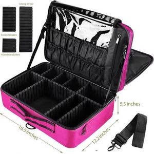 Free Sample Large cosmetic bag 3 Layers <b>Professional</b> Travel <b>makeup</b> <b>case</b> organizer - Product Image 1