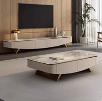 Table basse suspendue en dalle de pierre frittée, style luxe léger, design simple et moderne, pour petit salon, sensation haut de gamme, réglable