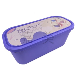 5 Ltr <b>Plastic</b> Ice Cream <b>Container</b> Rectangle 166OZ Large Capacity <b>Food</b> Grade PP Ice Cream Box 5l gelato pots IML label Lid - Product Image 2