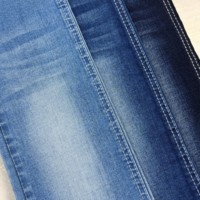 Tissu denim bleu de qualité supérieure en stock, 10,5 oz, coton, poly, extensible, tissu pour jeans, fournisseur OEM