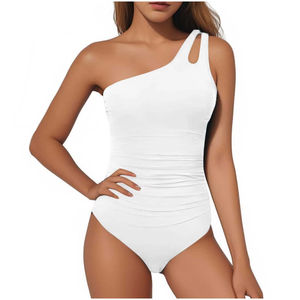 Traje de Baño de Una Pieza Modesto para Mujer, Verano 2025, Cobertura Completa, Bikini con Abertura en la Espalda, Control de Abdomen, Traje de Baño de Un Hombro - Product Image 4
