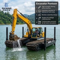 Pont flottant pour excavatrice amphibie en acier au manganèse, personnalisé en usine OEM, avec pieds de support