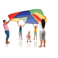 2M Kinder-Regenbogen-Fallschirm für Outdoor-Spiele, Gruppenaktivitäten und Sport, Sensorisches Gymnastikspielzeug