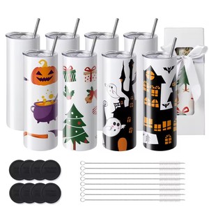 Top Deals USA 20oz vaso <span class=keywords><strong>de</strong></span> acero inoxidable con pajitas recto para espacios en blanco <span class=keywords><strong>de</strong></span> sublimación para flaco para tazas <span class=keywords><strong>de</strong></span> almacén - Product Image 2