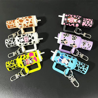 Mini porte-clés motif vache, adorable motif animal, support de rangement pour rouge à lèvres, breloque de sac, pendentif, accessoire de décoration pour sac à main et sac à dos