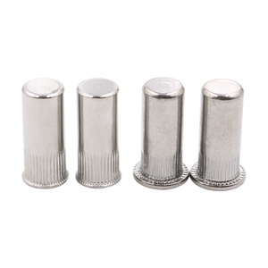 Tuerca remachable de cabeza plana de acero inoxidable 304, tuerca insertable roscada para orificio ciego, M3 M4 M5 M6 M12, tuerca remachable métrica con cuerpo moleteado - Product Image 1