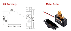 Mini Motor Servo Metálico de Alta Velocidad 6V 3.5kg 25T para Helicópteros RC, Aviones, Coches, Kits DIY, Proyectos de Brazos Robóticos y Receptores - Product Image 6