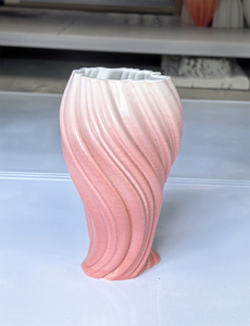 Recién llegado, degradado jarrón de cerámica verde/azul/<span class=keywords><strong>Rosa</strong></span> impreso en 3D con textura ondulada para decoración de interiores del hogar, jarrón de sirena - Product Image 5