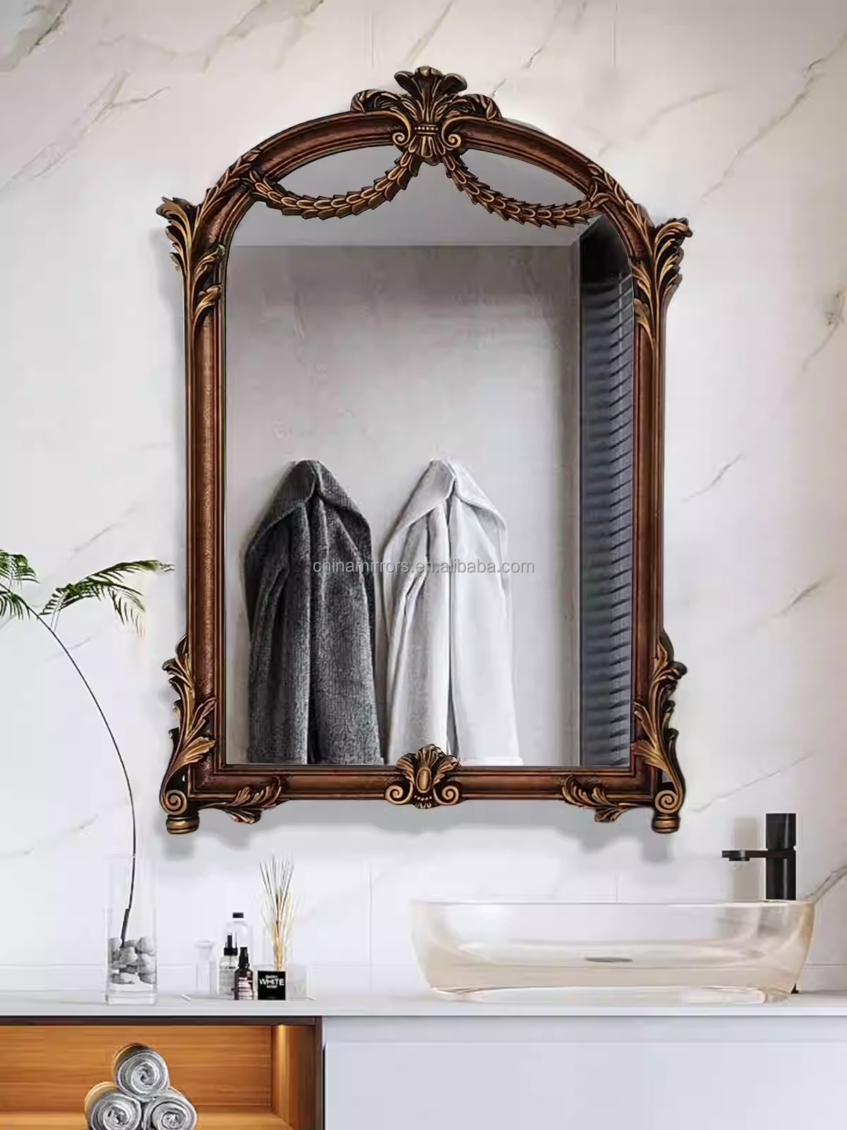 French Wall Wooden Carve Mirror Full Length Large Decorative