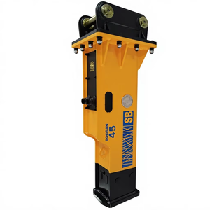Martillo Hidráulico SOOSAN con Cincel de 85 mm para Roca y Hormigón, Modelo SB45 Tipo Caja, Accesorio para Excavadoras de 7-14 Toneladas, Demolición y Construcción - Product Image 1