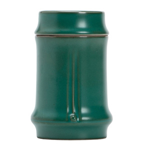 Recipiente cilíndrico de cerámica verde para té, tamaño S, hermético, portátil, mini frasco de almacenamiento para viaje, tapa de bambú de color sólido - Product Image 2