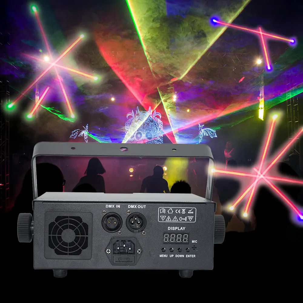 TMUT-LS-08 APP di controllo 2W RGB animazione luce Laser Nightclub proiettore di animazione a Led luci Laser a colori