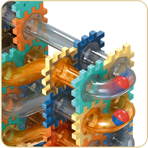 286 piezas de bloques de construcción de tuberías de plástico, juguete educativo Unisex DIY con modelo de carreras de mármol certificado EN71, creación de Juguetes - Product Image 5