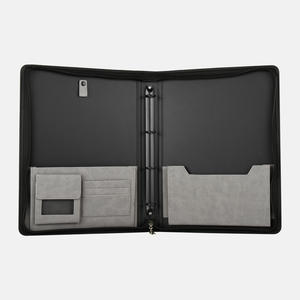 3-Layer Card Holder Arctic Velvet Leather Textured Handbag Document Organizer Office <b>File</b> Folder - Product Image 2