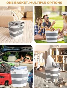 Collapsible Plastic Laundry <b>Basket</b> <b>Foldable</b> Laundry <b>Basket</b> Plastic with Handles Pop up Storage Container - Product Image 6