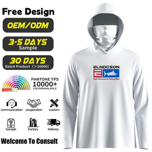 Camicie da pesca con cappuccio da uomo personalizzate UPF 50 + protezione solare camicie da pesca a manica lunga SPF UV leggero abbigliamento da pesca da trekking - Product Image 2