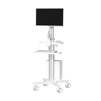 Chariot d'Anesthésie Multifonctionnel en Plastique pour Hôpital, Chariot d'Urgence Léger et Durable avec Roulettes Métalliques Silencieuses