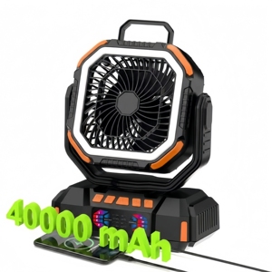 <span class=keywords><strong>Ventilatore</strong></span> da Campeggio Ricaricabile Solare F22S da 40000mAh <span class=keywords><strong>con</strong></span> Telecomando, <span class=keywords><strong>Luce</strong></span> LED e Funzionamento Silenzioso per Auto e Camper - Product Image 1