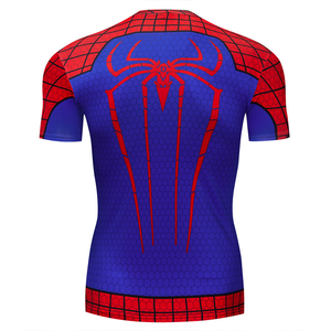 เสื้อยืดสไปเดอร์แมนลายพิมพ์ดิจิตอลแบบซับลิเมชั่น ดีไซน์ใหม่ปี 2026 เสื้อกีฬาแบบแห้งเร็วสำหรับผู้ชาย ลายมาร์เวล - Product Image 2