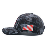 Gorra de Golf Deportiva Impermeable de 6 Paneles con Diseño de Camuflaje y Parche de Goma con la Bandera de EE. UU., Personalizable, para Uso Diario y Deportes al Aire Libre, Unisex