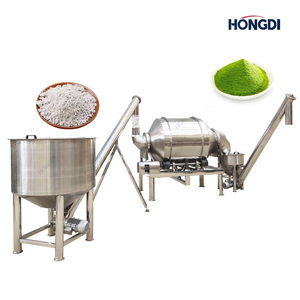 Industrial Sealed Horn-type Rotary Drum Mixer with Dual Conveyors, <b>Dust</b>-free Dry <b>Powder</b> Blending Line for Food and Chemical - Product Image 2
