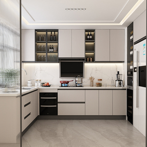 Nhà Thông Minh Tích Hợp nhà bếp tổ chức Tủ IoT kết nối cơ giới gia vị Kệ công thức chiếu cửa kính bằng đá cẩm thạch bản lề - Product Image 4