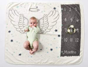 Month Blanket Photography Prop Newborn Infant Flannel Fleece Baby Monthly <strong>Milestone</strong> Blanket Age Blanket Monthly <strong>Mat</strong> Custom - Product Image 2