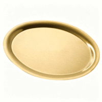Plateau de service ovale doré FLEY, motif uni, acier inoxydable, vaisselle moderne au design minimaliste, service de restauration et de banquet