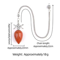 Vente en gros de bijoux en cristal artisanal de mode, pierre de guérison, pendule en améthyste naturelle, pendentif lune à trois phases pour cadeau