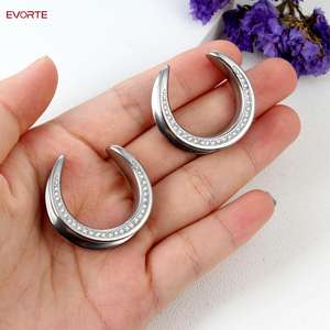 316 L الفولاذ المقاوم للصدأ الأذن مقاييس المقابس اللحم الأنفاق ثقب مجوهرات للجسم الأذن السرج الأذن الأوزان - Product Image 5