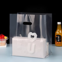Sac en plastique transparent et blanc avec poignée, grand sac d'emballage alimentaire, sacs pour emballer des bonbons et des gâteaux pour les fêtes