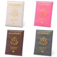 Étui de passeport personnalisé avec logo doré, couleurs variées, bon marché, pour passeport américain, vente en gros