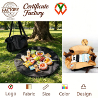 Sac fourre-tout tendance en PU, convertible en tapis de pique-nique, léger et polyvalent pour le camping en extérieur, OEM ODM