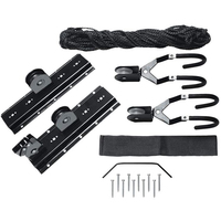 JH-Mech 12FT Hauteur Installation Facile Arrière 2 Cintres de Vélo pour Garage Rangement de Vélo en Acier Ascenseur Palan à Vélo