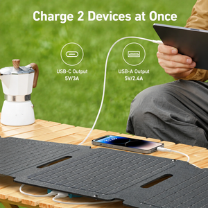 Cargador Solar Portátil Ligero de 30W Anker SOLIX PS30, Panel Plegable IP65 con USB A/C para Emergencias al Aire Libre - Product Image 5
